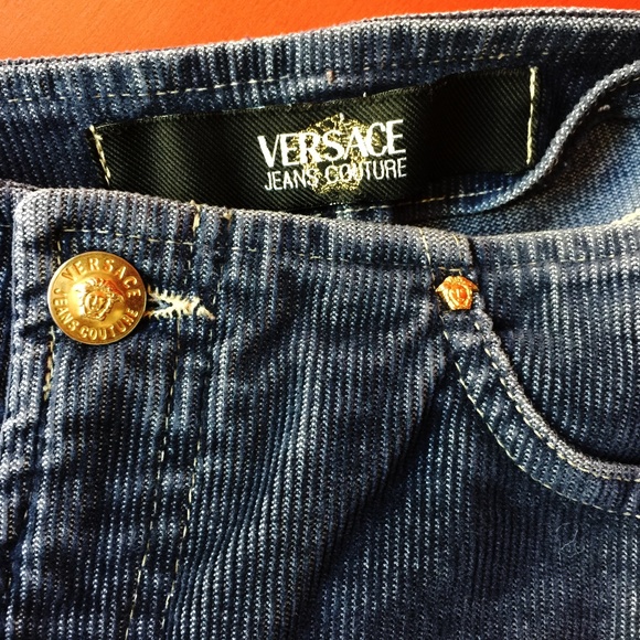 Versace Denim - Versace Couture Blue Corduroy Jeans Sz 30/32